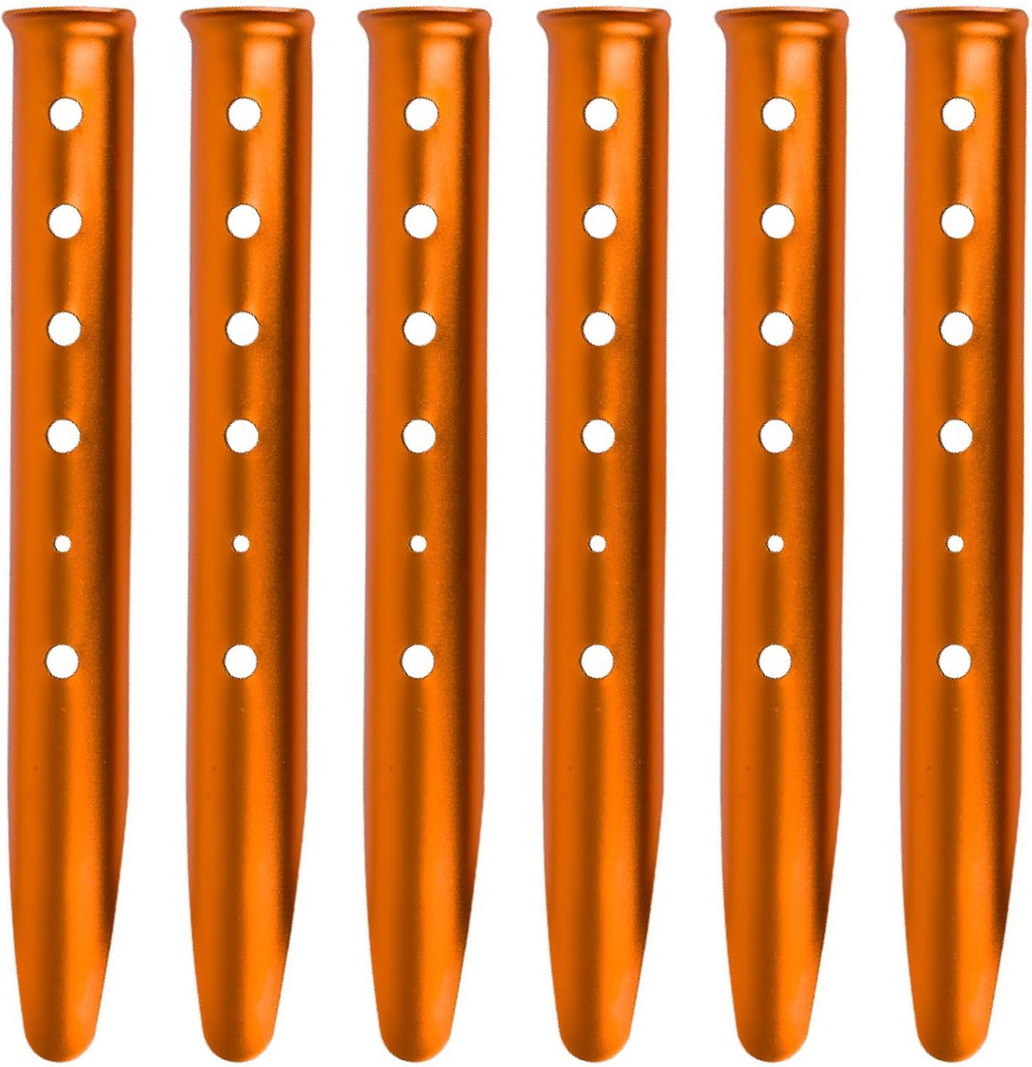 31 cm aluminiowe śledzie do namiotu w kształcie litery U, mocowanie do piasku, 6 sztuk - do biwakowania na plaży i wędrówek po śniegu (pomarańczowe)