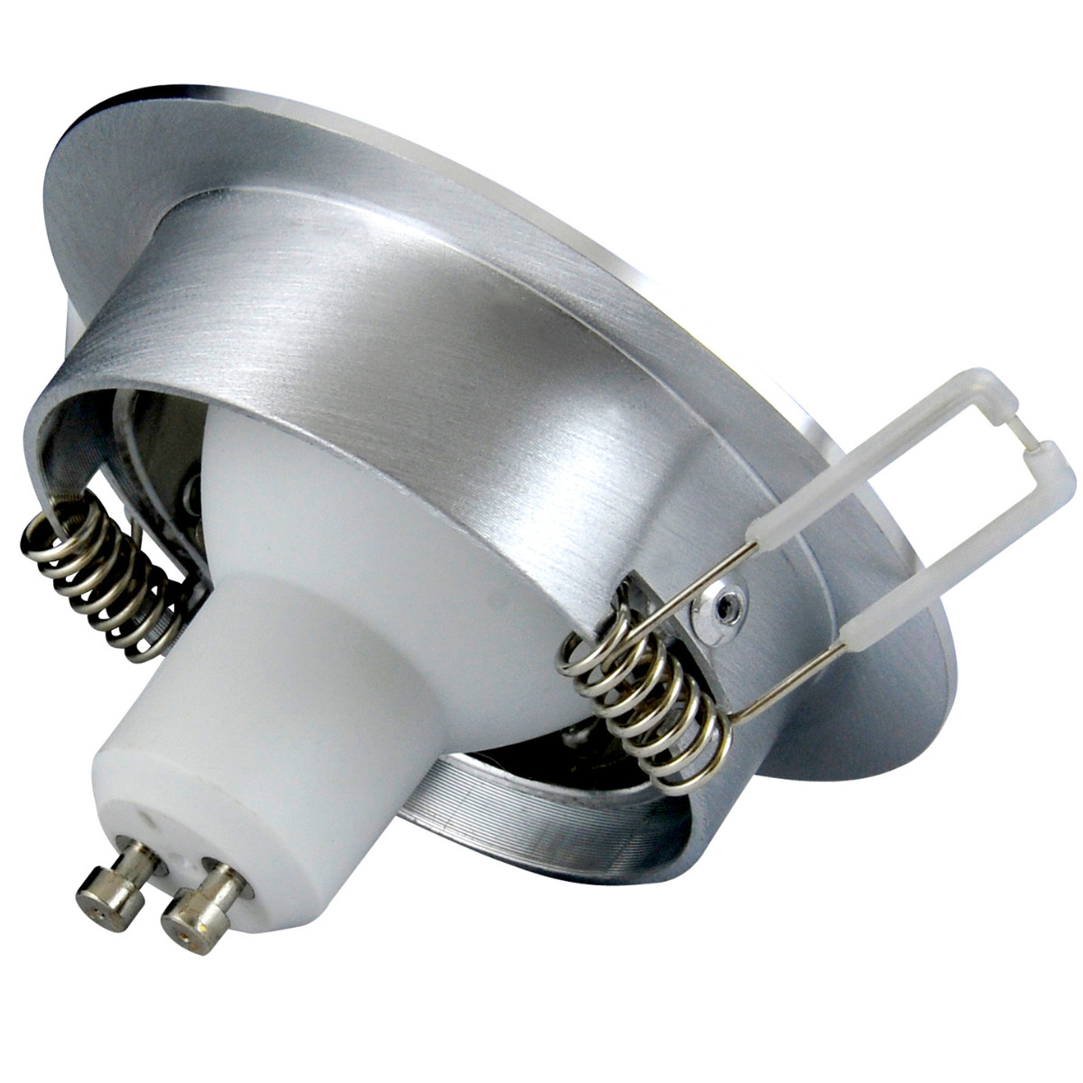 Oprawa sufitowa wpuszczana podtynkowa Sun srebrny polysk 1xGU10x8W okrągła ruchoma IP20 wym: 6,3 x 8,4 x 8,4 cm aluminium Polux - 5