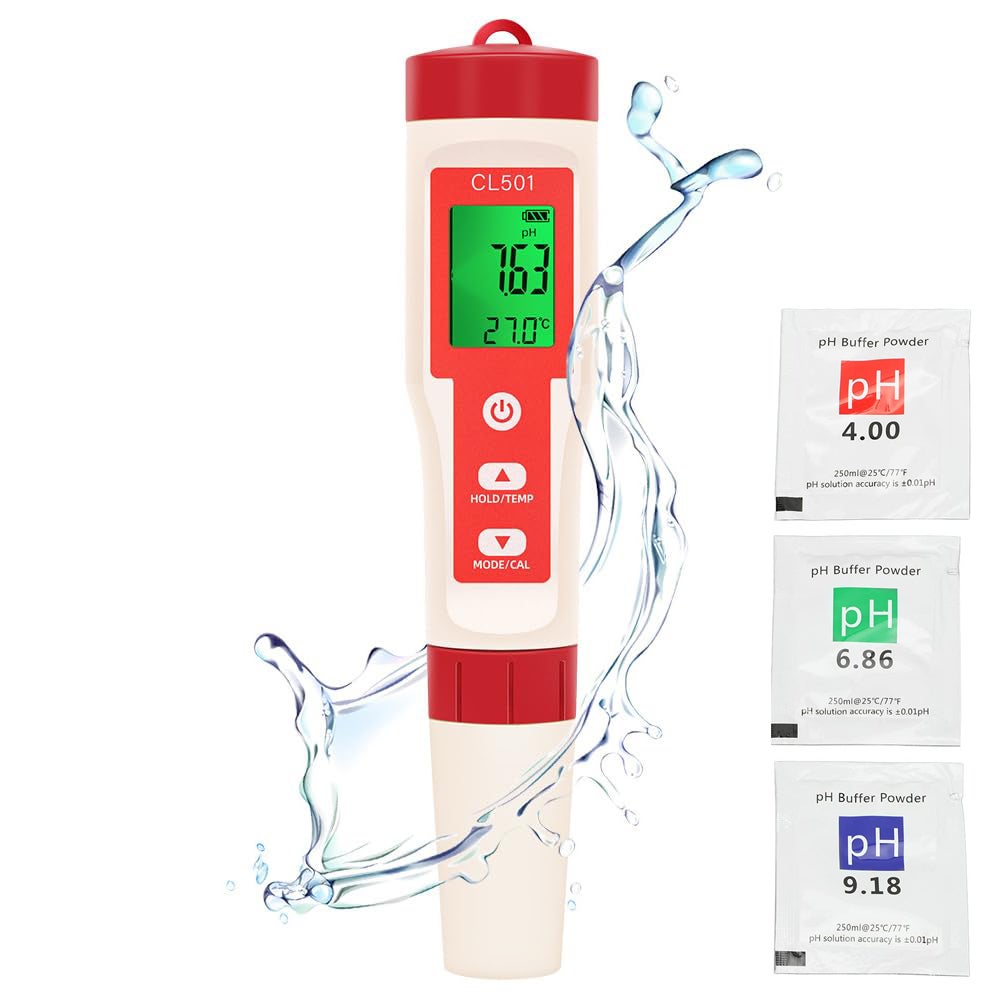 1 sztuka PH/TDS/EC/termometr, cyfrowy tester jakości wody, podświetlany wyświetlacz LCD, zakres pomiarowy 0-14