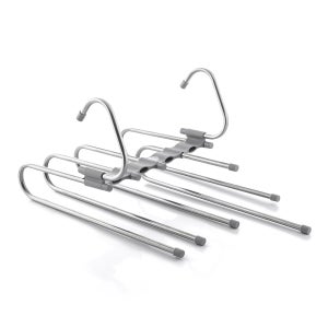 Appendiabiti Magico In Metallo 4 Pezzi - Organizer Salvaspazio In Acciaio Inox Con 6 Ganci, Per Armadio, Cappotti E Pantaloni
