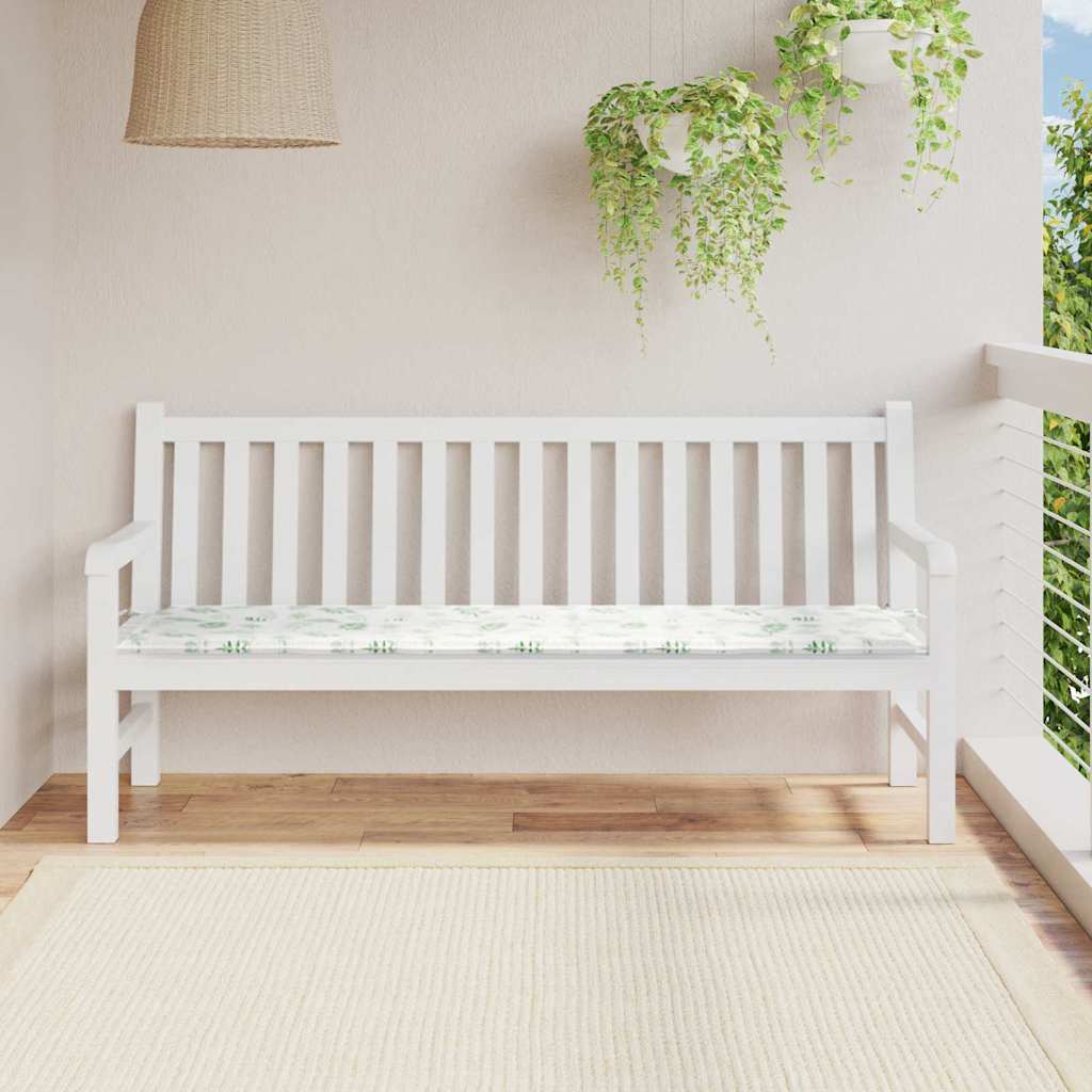 Poduszka na ławkę Wzór liścia 150 x 50 x 3 cm Materiał Oxford vidaXL