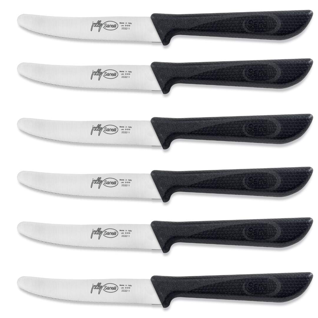 Sanelli Set Coltelli Seghettati Multiuso - Professionale, Made In Italy, Manico Skin Antiscivolo - 2