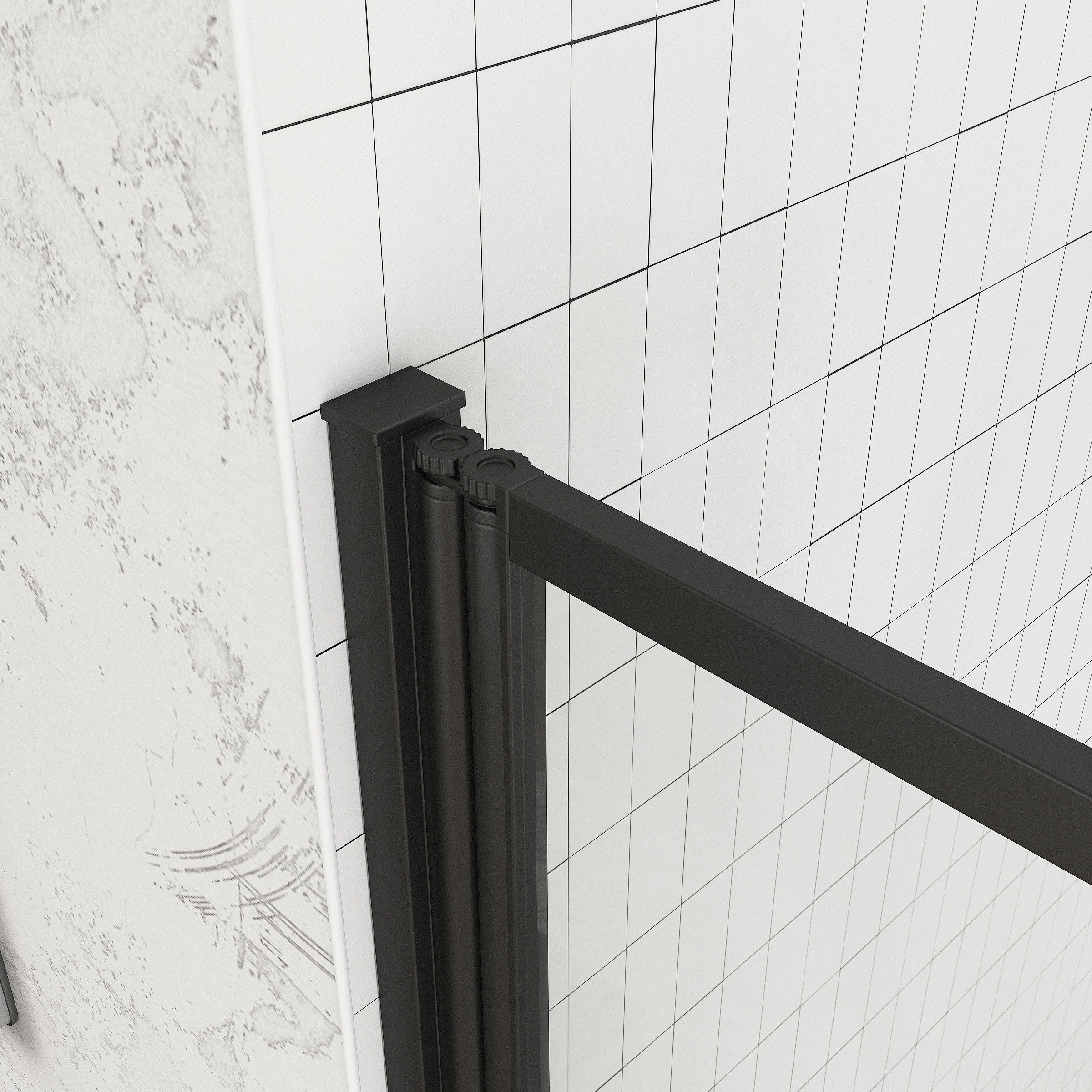 Pare baignoire Pivotant 70x120cm - 2 Volets Noir Mat - Verre Trempé 4mm - DUPLO - 2
