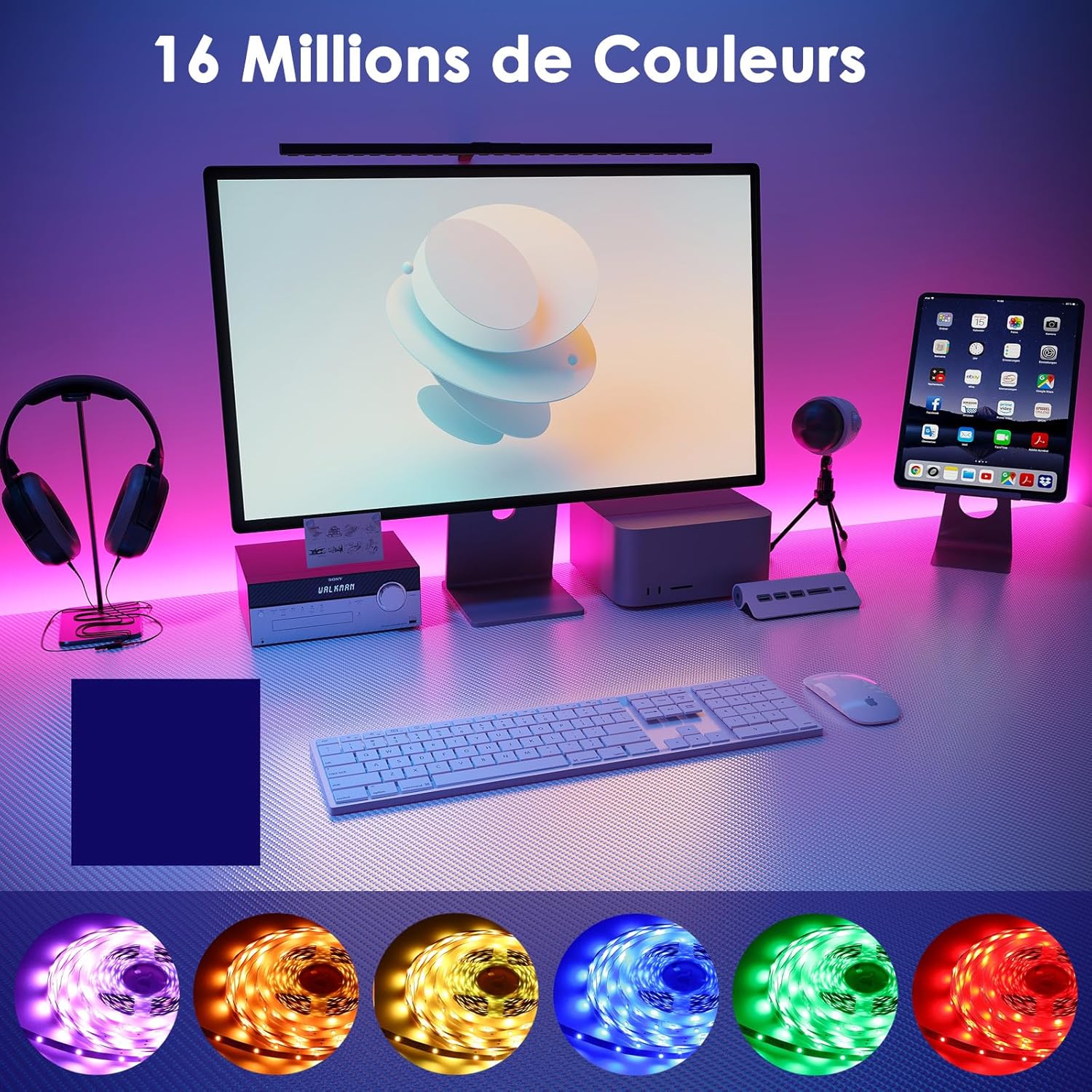Ruban LED 10M, 1 Rouleau, 30 LED/Mètre, 24V RVB Bande LED, 300 LED, et Télécommande, Synchronisation de la Musique, Mode Minuterie - 4