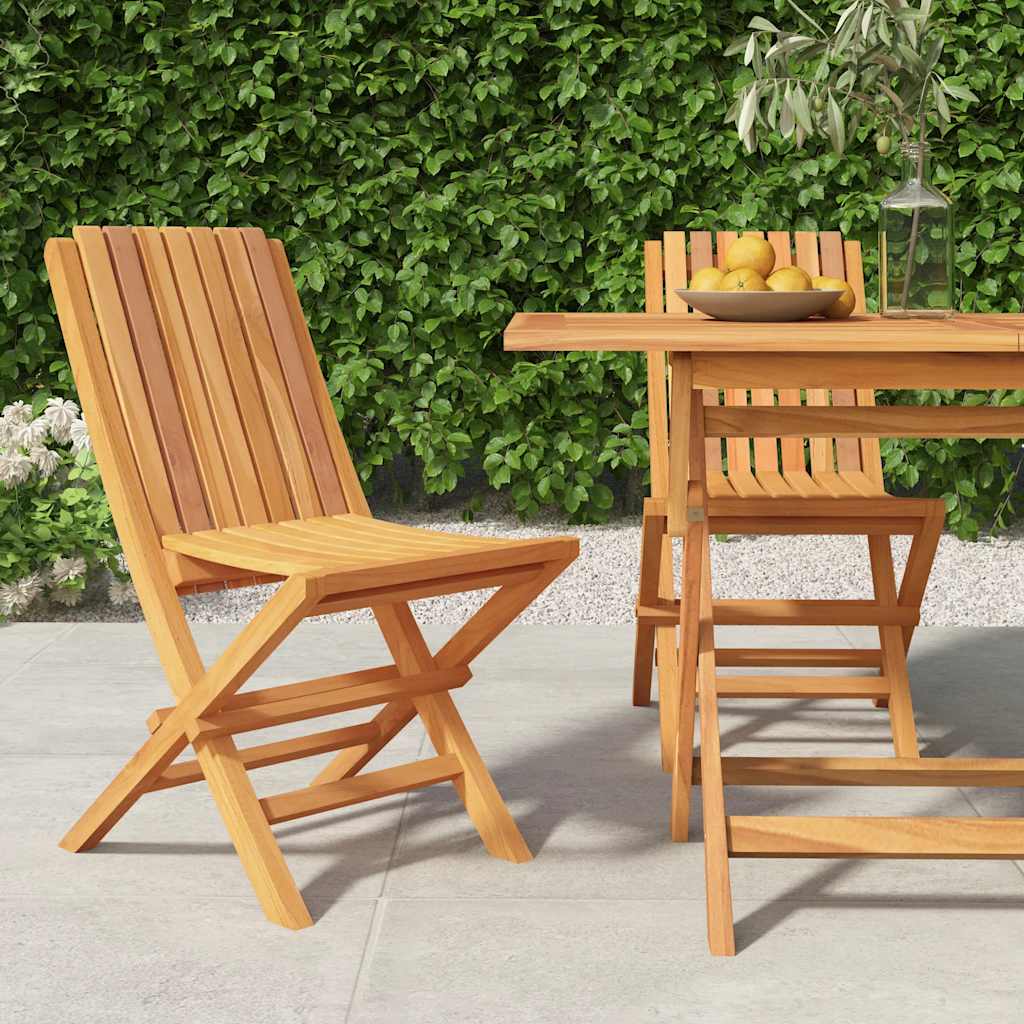 Chaises de pliantes lot de 2 47x47x89cm bois massif teck | Leroy Merlin