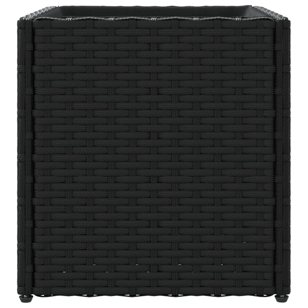 Jardinière bac lit surélevé plantes fleurs jardin terrasses lot de 2 36 x 30 x 32 cm résine tressée noir 02_0038947 - 4