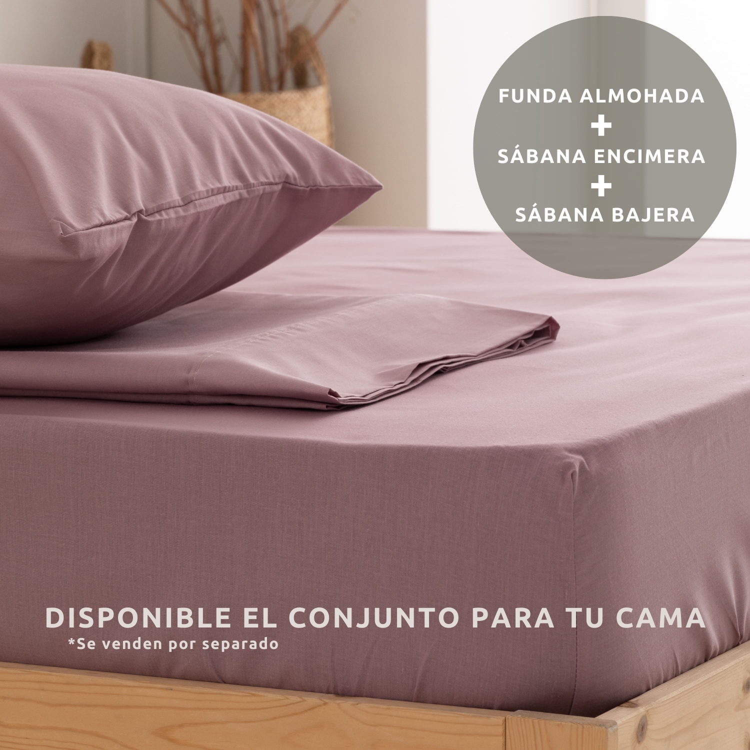 Sábana Encimera Lisa Design Magenta Cama 105cm (180x270cm) Donegal Collections - 3