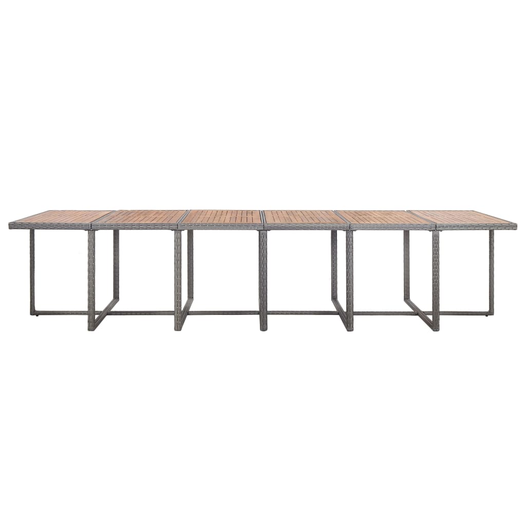 Maison Exclusive - Set da Pranzo per Esterni 17 pz con Cuscini Polyrattan Grigio - 5