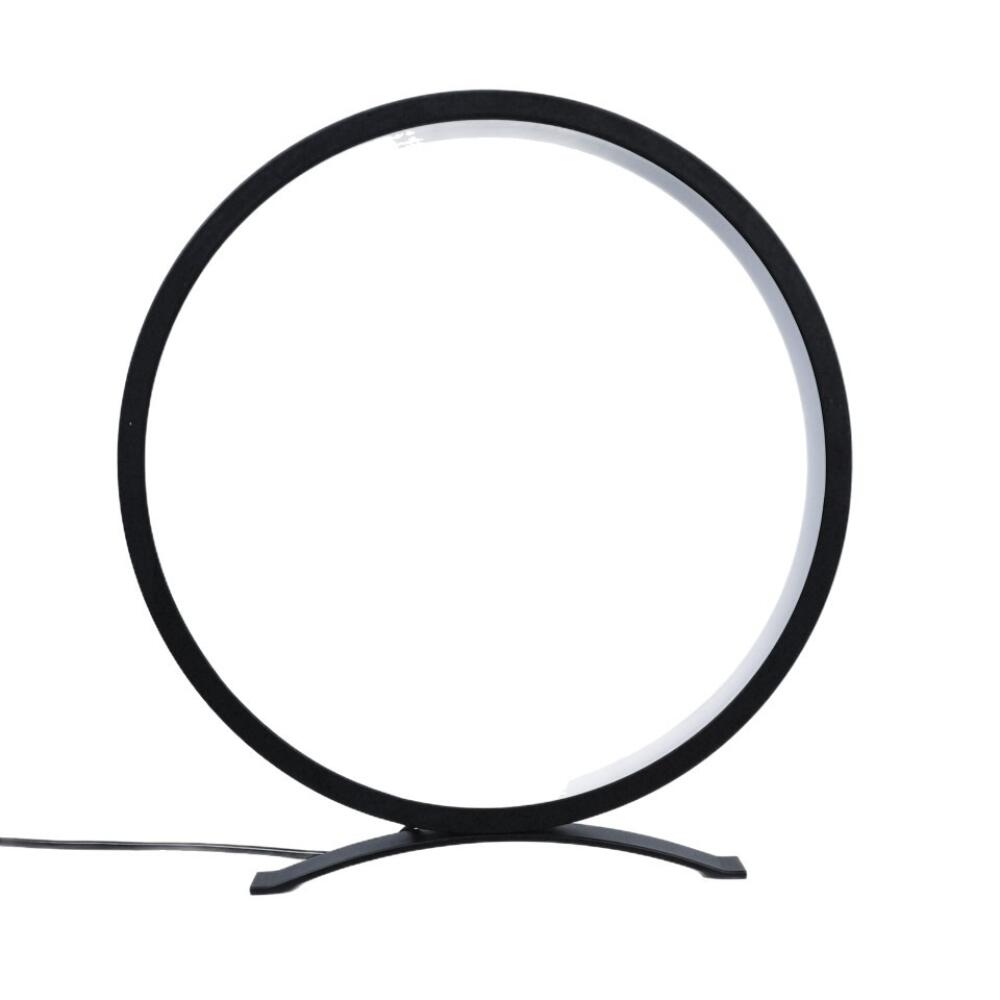 Czarna lampka nocna, metalowa okrągła lampka biurkowa, lampa stołowa do sypialni, nowoczesna minimalistyczna okrągła lampa dekoracyjna do biura