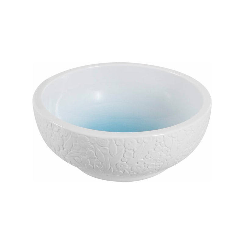 Umywalka nablatowa KR-140 biała z niebieskim dnem KERRA