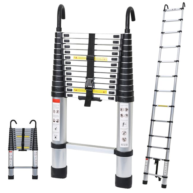 Échelle télescopique avec crochet échelle d'extension jusqu'à 150 kg ...