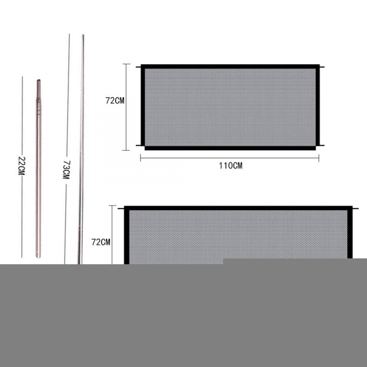 Barreira de segurança para animais de estimação, barreira de segurança para bebés, barreira isolante, barreira de escada dobrável – 180 x 72 cm - 3