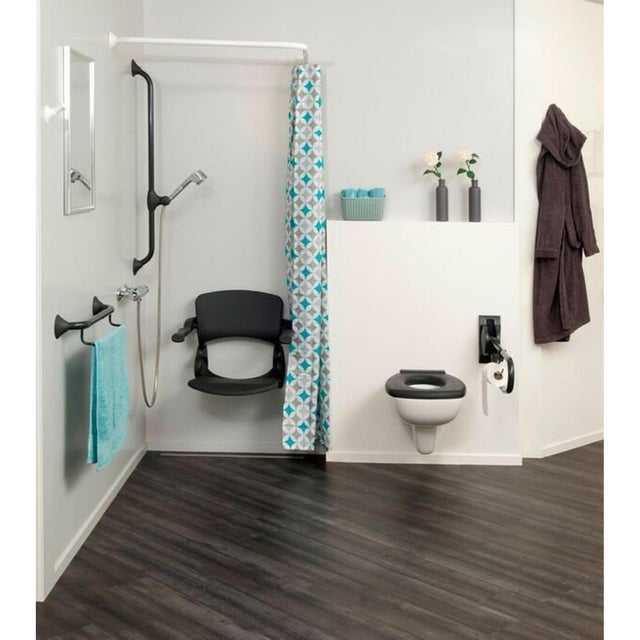 BARRE DE DOUCHE DE MAINTIEN HORIZONTALE 2 MURS 60 X 60 CM - 5