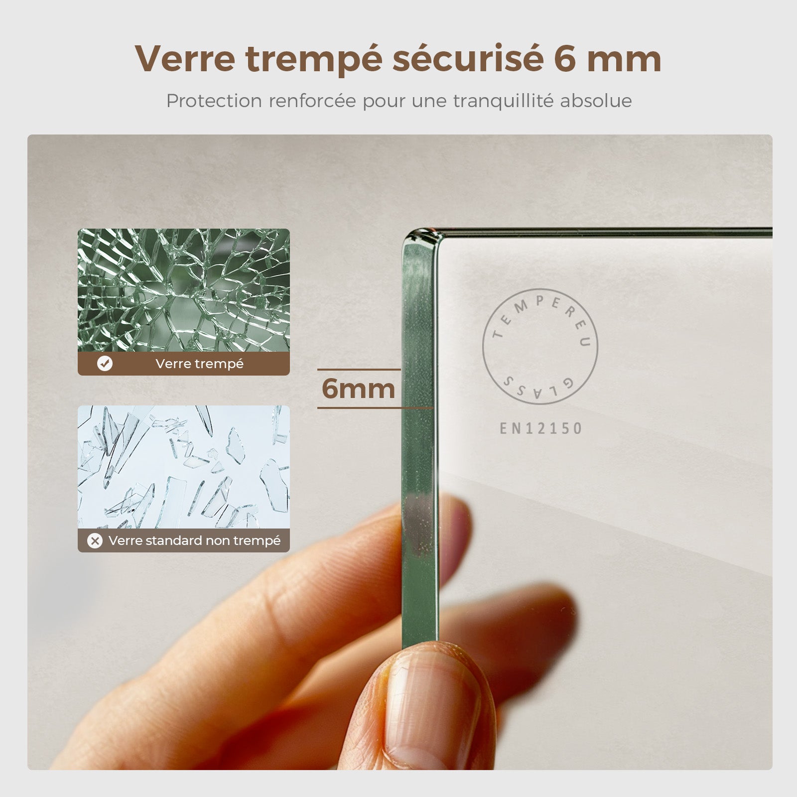 Paroi de baignoire pliante 3 volets, verre trempé 6 mm anticalcaire, aluminium finition argentée, 120x140 cm, pare-baignoire compact - 2