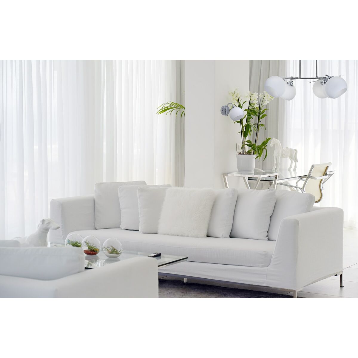 Lampadario Activejet AJE-IRMA 5P Bianco Nero Argentato Metallo 40 W 50,9 x 28 x 46 cm - 3