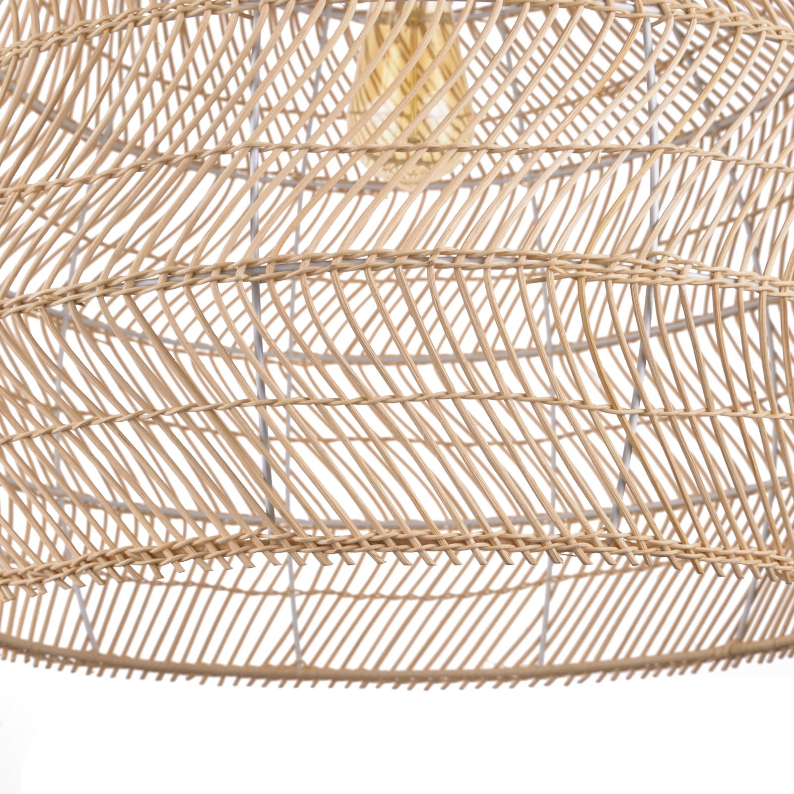 Lampe suspendue en rotin E26, dôme d'éclairage naturel tissé à la main, pour cuisine et ferme D50 cm x H50 cm - 5