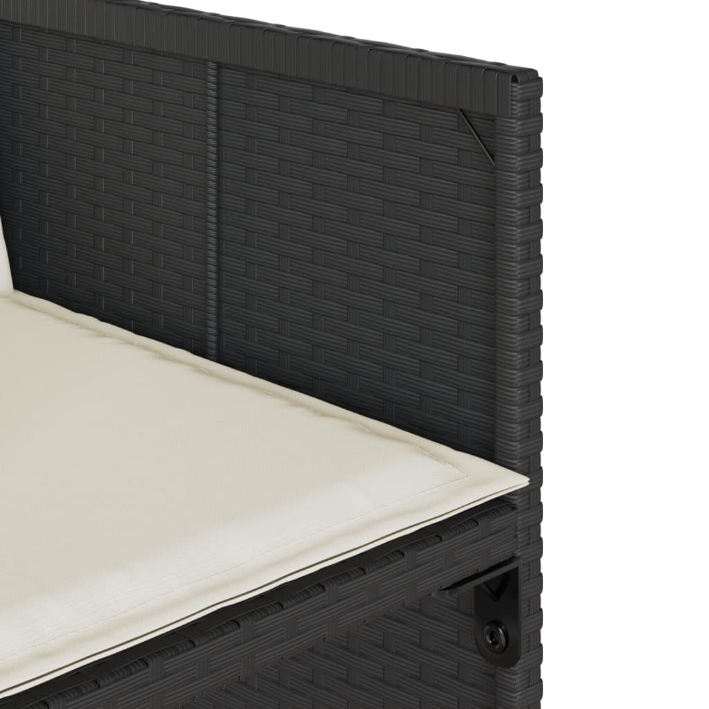 Set de muebles jardín 5 piezas con cojines ratán sintético negro - 8