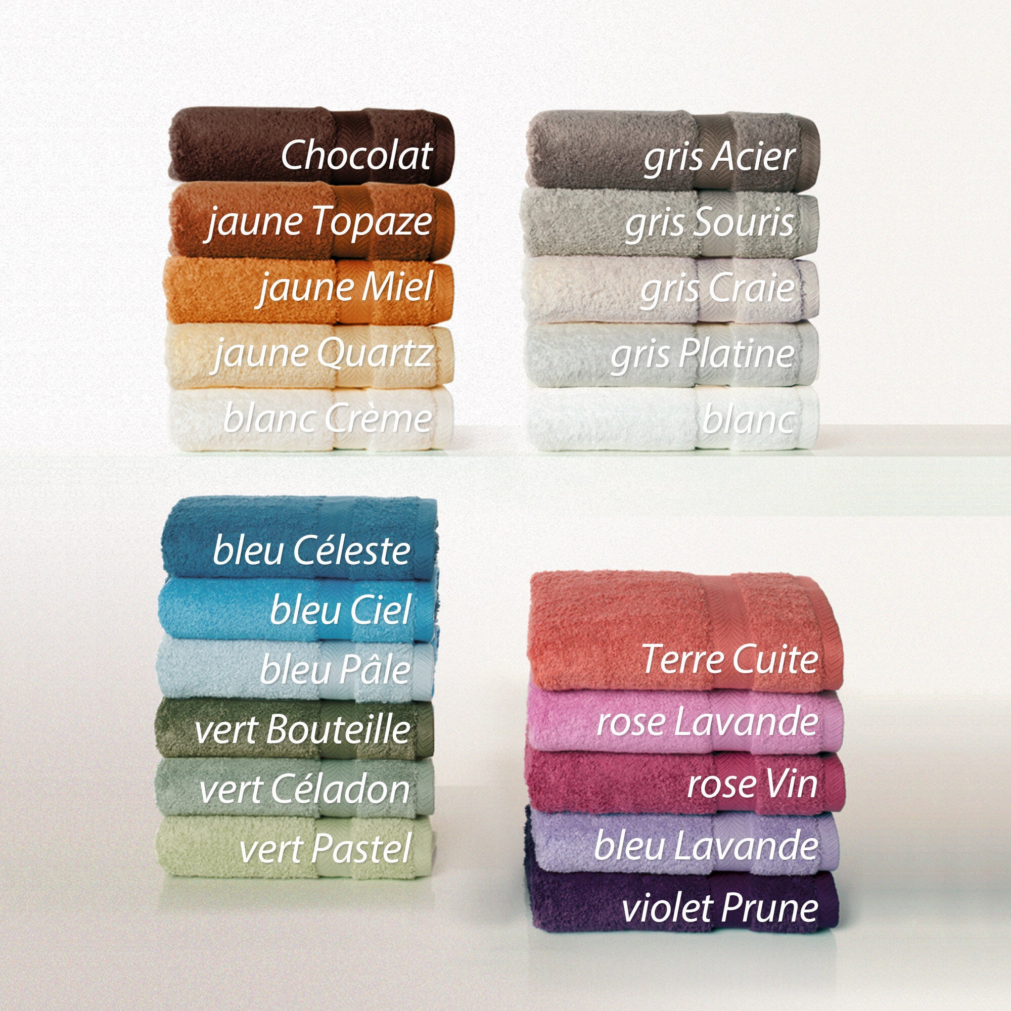 Parure de bain 7 pièces ROYAL CRESENT Bleu Céleste 650 g/m2 - 4