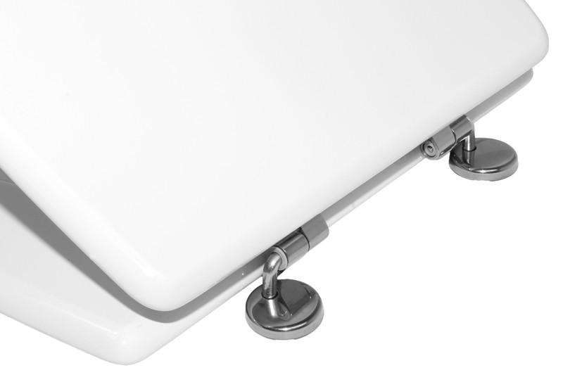 Asiento De Inodoro Fijo Gala Nostalgia - Blanco, Medidas 45.5x37.5 Cm, Con Bisagras Acero Inoxidable, Modelo G5130001