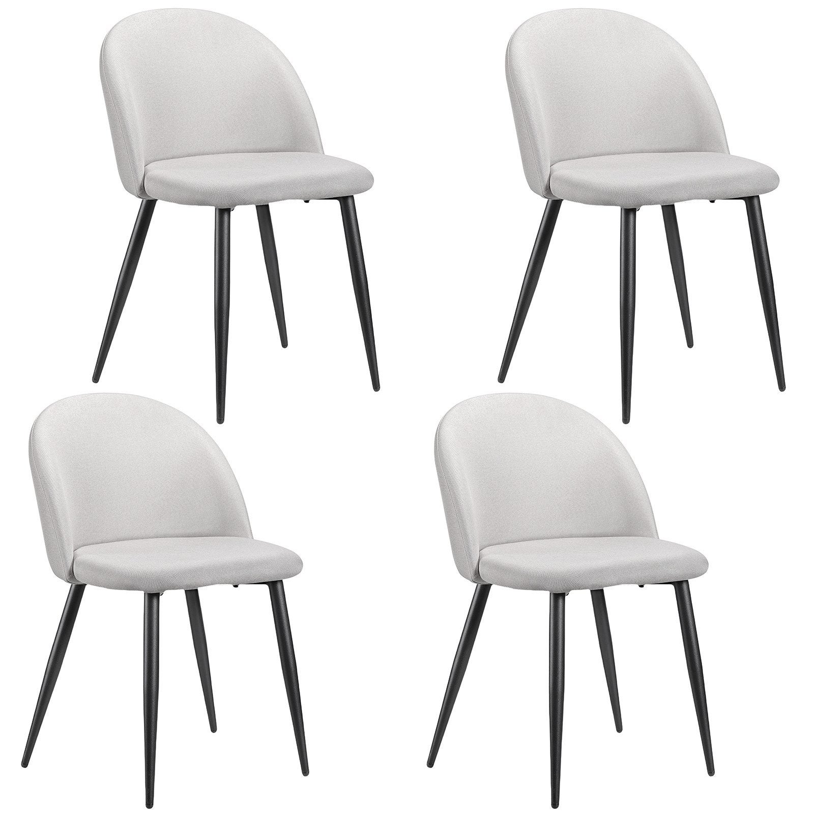 Juego de 4 Sillas de Comedor Ergonómicas de Lino, Cómodas, con ...