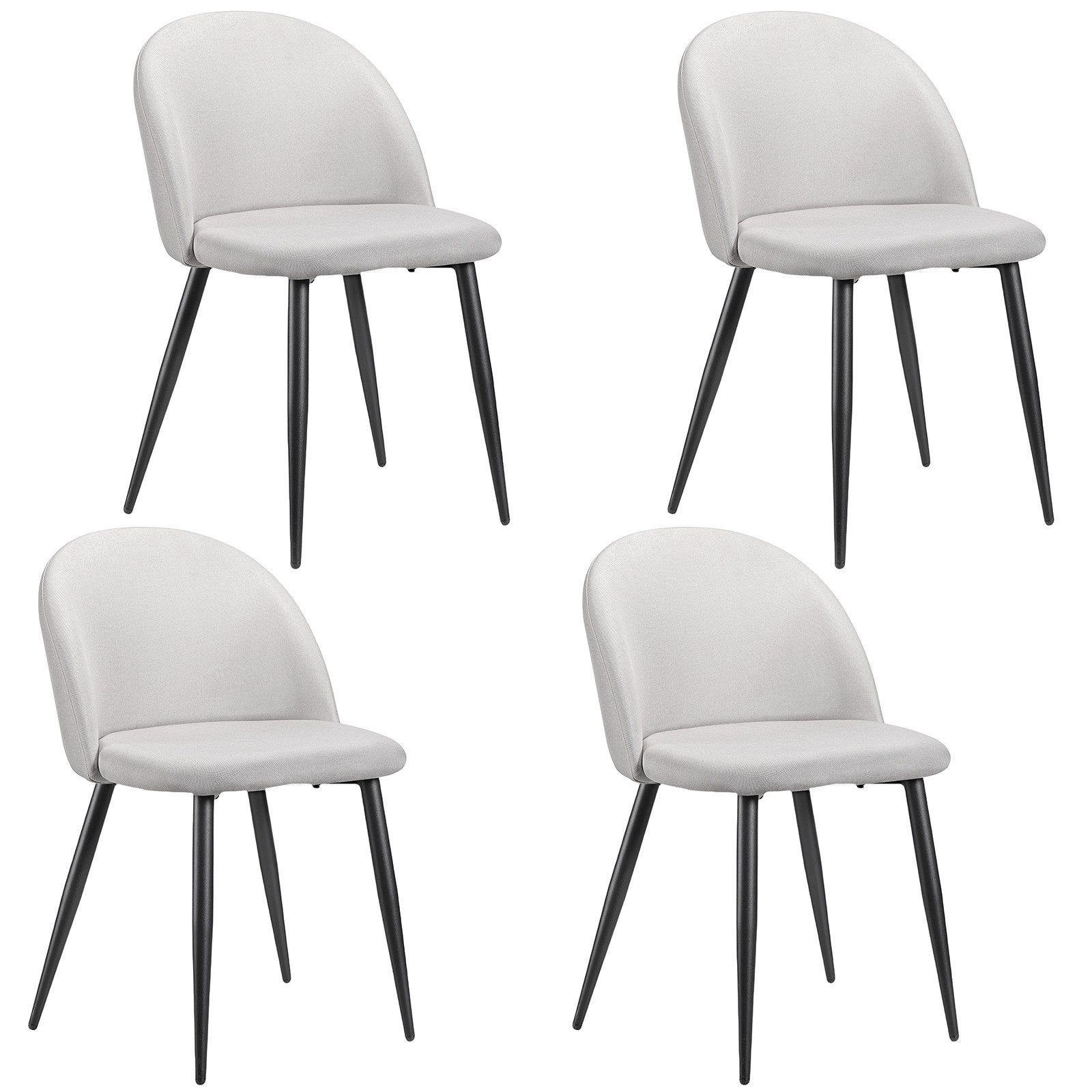 Juego de 4 Sillas de Comedor Ergonómicas de Lino, Cómodas, con ...