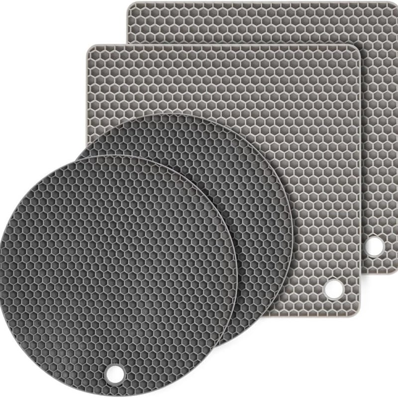 Zestaw 4 ochraniaczy na patelnie - 32 cm - Odporne na ciepło - Regulowany rozmiar - Antypoślizgowe - Ochraniacze do układania w stosy na patelnie