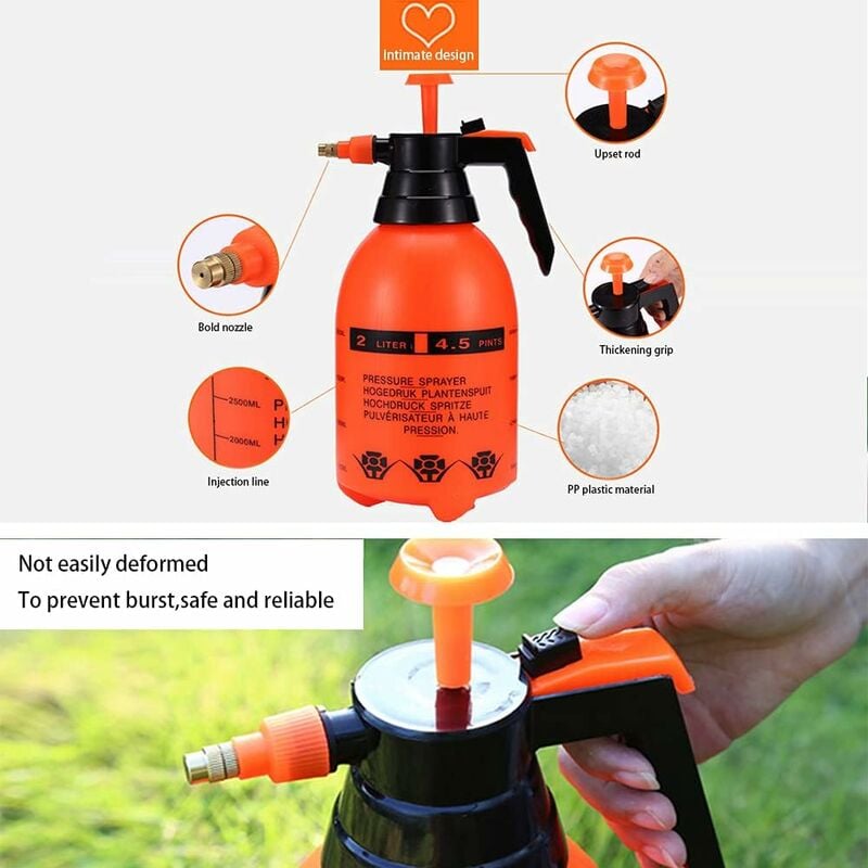 3 flacons pulvérisateurs de 750 ml en PET, flacons pulvérisateurs avec pistolet, pulvérisateurs vides avec buse réglable (jet/spray), par exemple pour les plantes/fleurs, le nettoyage, l'atelier