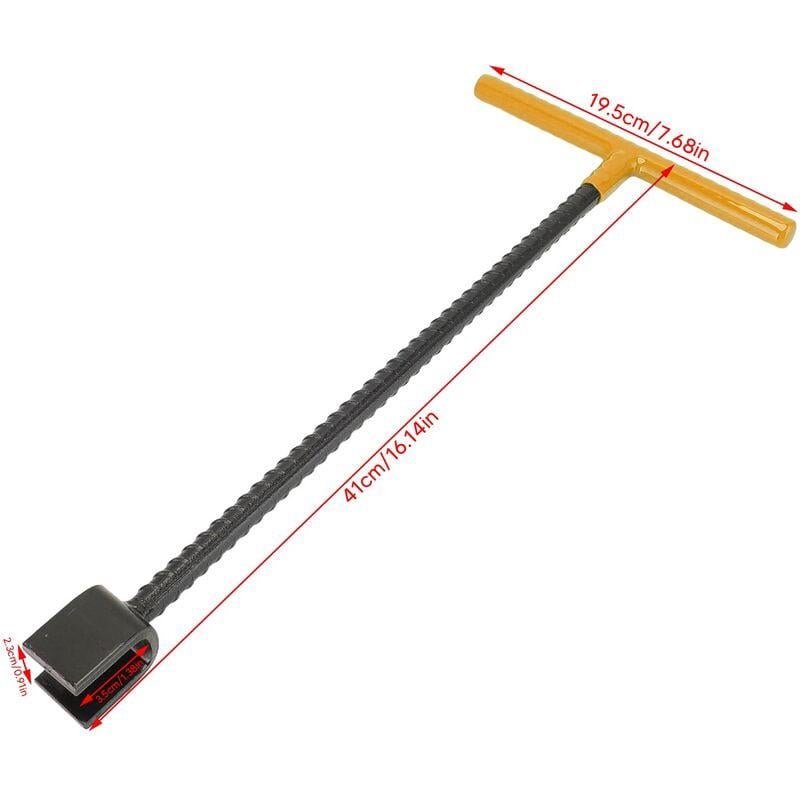 Clé à clé multifonctionnelle en T pour compteur d'eau en acier avec outil utilitaire à 4 voies pour robinets de vannes jaune - 2
