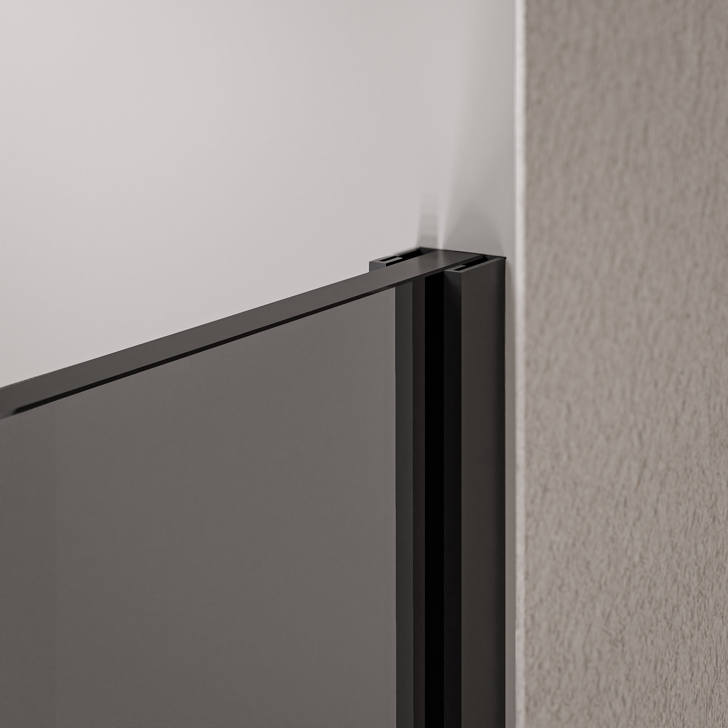 Bernstein Kabina prysznicowa Walk-In EX102 szkło ESG 10mm - 2 ścianki profil ścienny i podłogowy czarny mat 140x80cm - 4