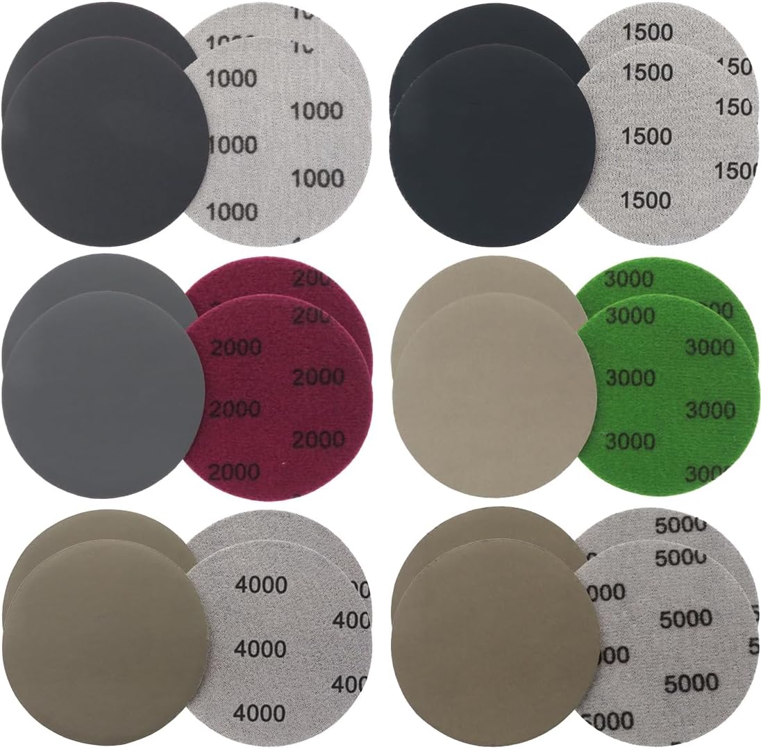 SPORTARC Lot de 50 disques abrasifs 75 mm Grain 400/600/800/1500/2000/2500/3000/4000/5000/7000 Papier de verre avec crochet et anneau SPORTARC Lot de 50 disques abrasifs 75 mm Grain 400/600/800/1500/2000/2500/3000/4000/5000/7000 Papier de verre avec crochet et anneau