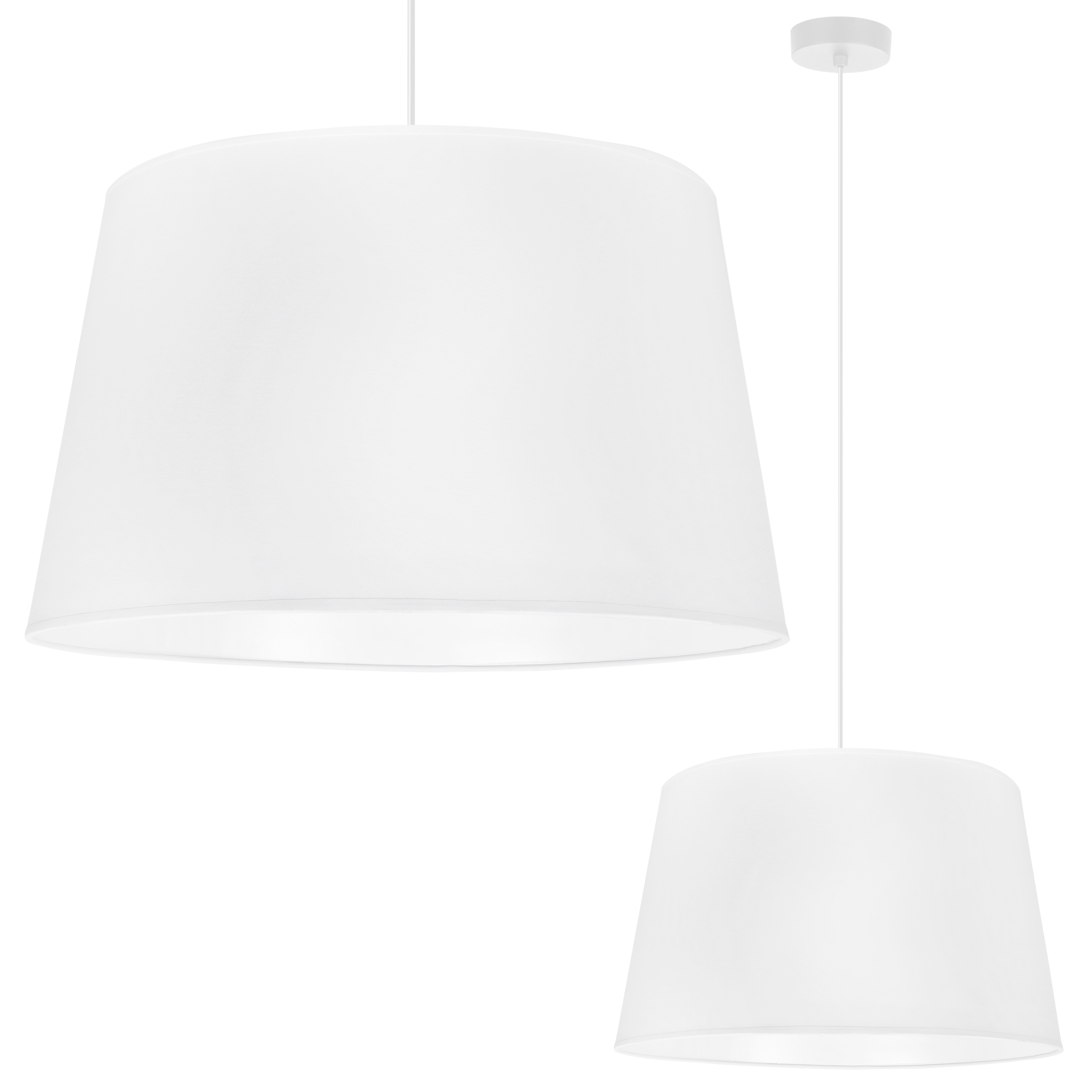 Lampa sufitowa wisząca Gaja biała boho 1xE27 abażur okrągły stożek 44cm biały Light Home LH