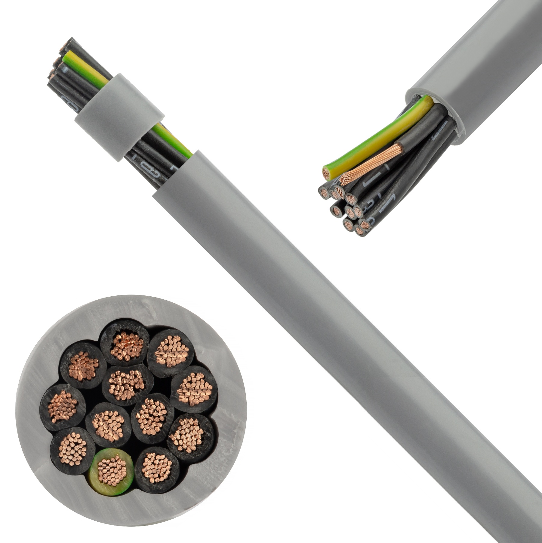 Kabel sterowniczy OPVC-JZ 12x1mm2 szary 300/500V numerowany olejoodporny linka TKD 100m