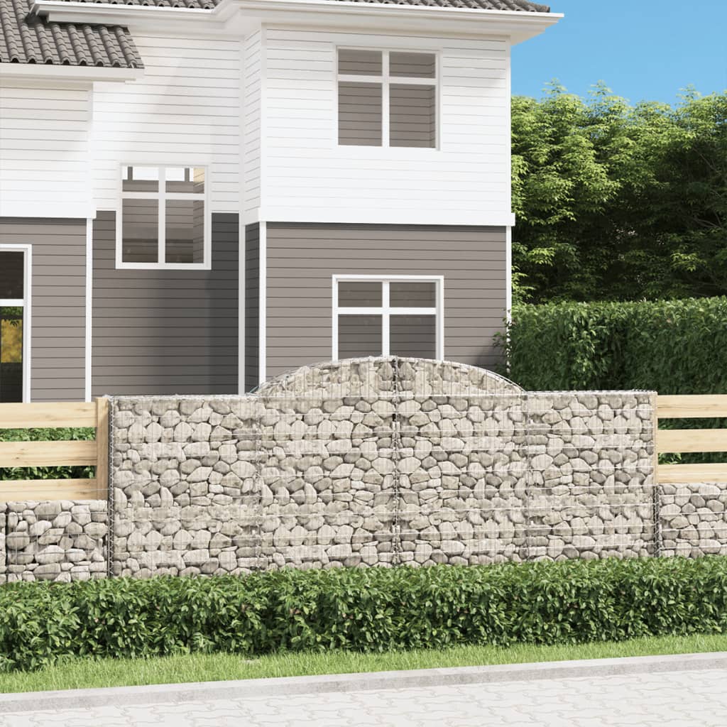 Kosze gabionowe, 12 szt, 300x50x120/140cm, galwanizowane żelazo vidaXL