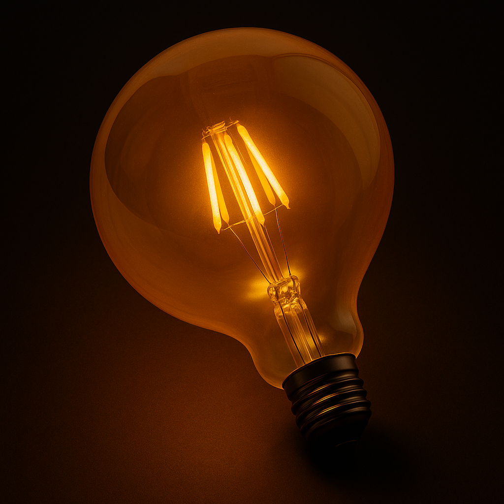 Jandei Ampoule à Led G125 E27 Globe avec Filament 7W 1521Lm Transparent et Vintage. Lumière chaude 2700K - 2