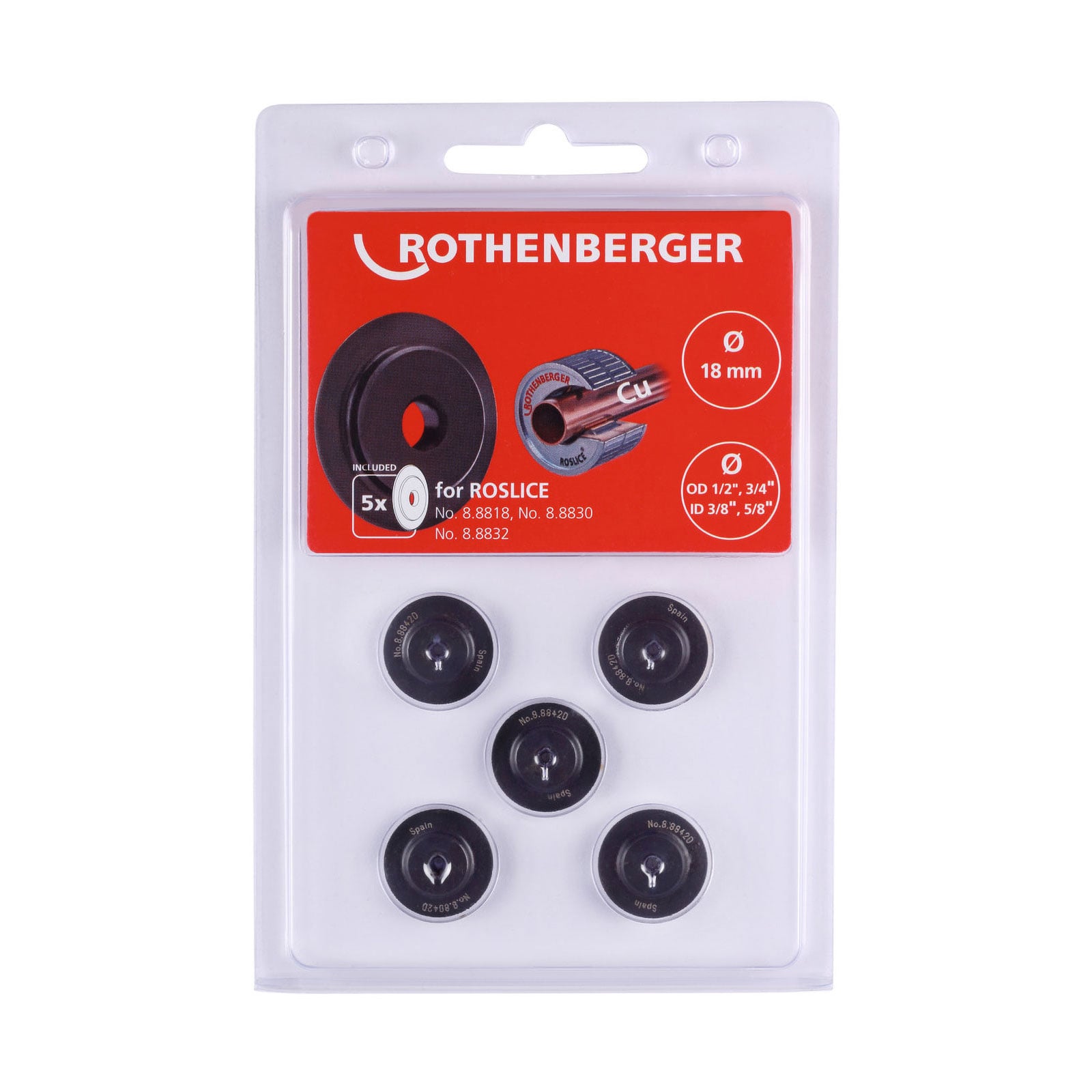 ROTHENBERGER Kółko tnące do ROSLICE 18mm, 1/2-3/4", 5 sztuk - 088842D