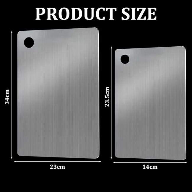 Planche Découper Titane Acier 304 Double Face – Ultra Hygiénique & Portable Camping Cuisine