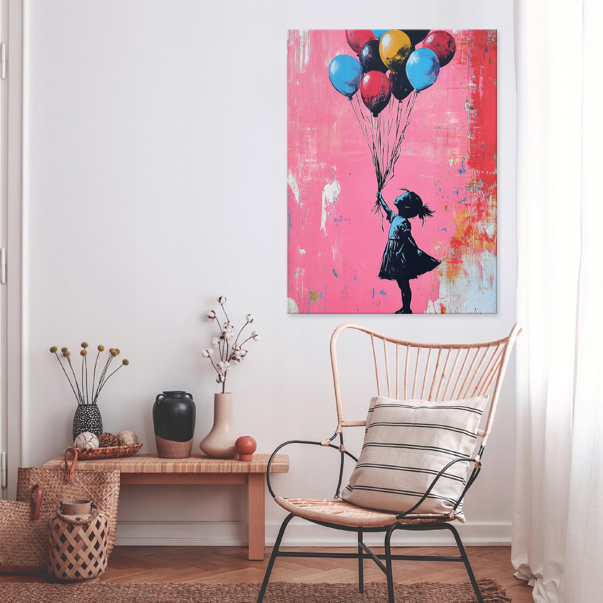 Tableau Deco abstrait banksy moderne 100x70 cm xxl Impression sur toile décoration murale intissée pour salon chambre cuisine - 2