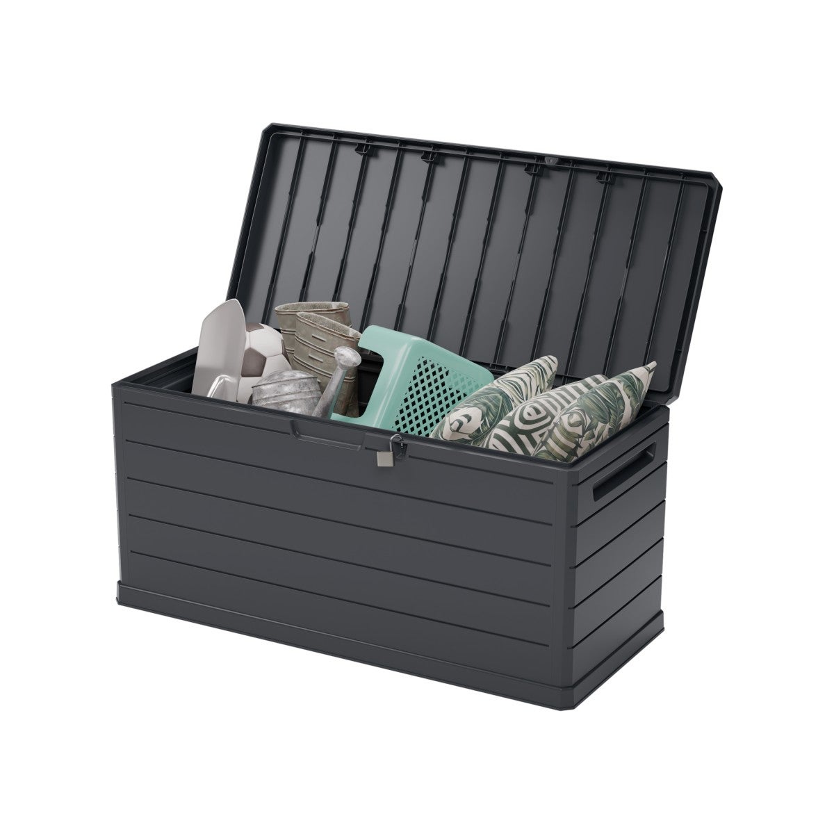 Baule da esterno 350 L - Baule da giardino grigio 118,5×52×57 cm - Maniglie per il trasporto - Resistente all'acqua ArtPlast - 8