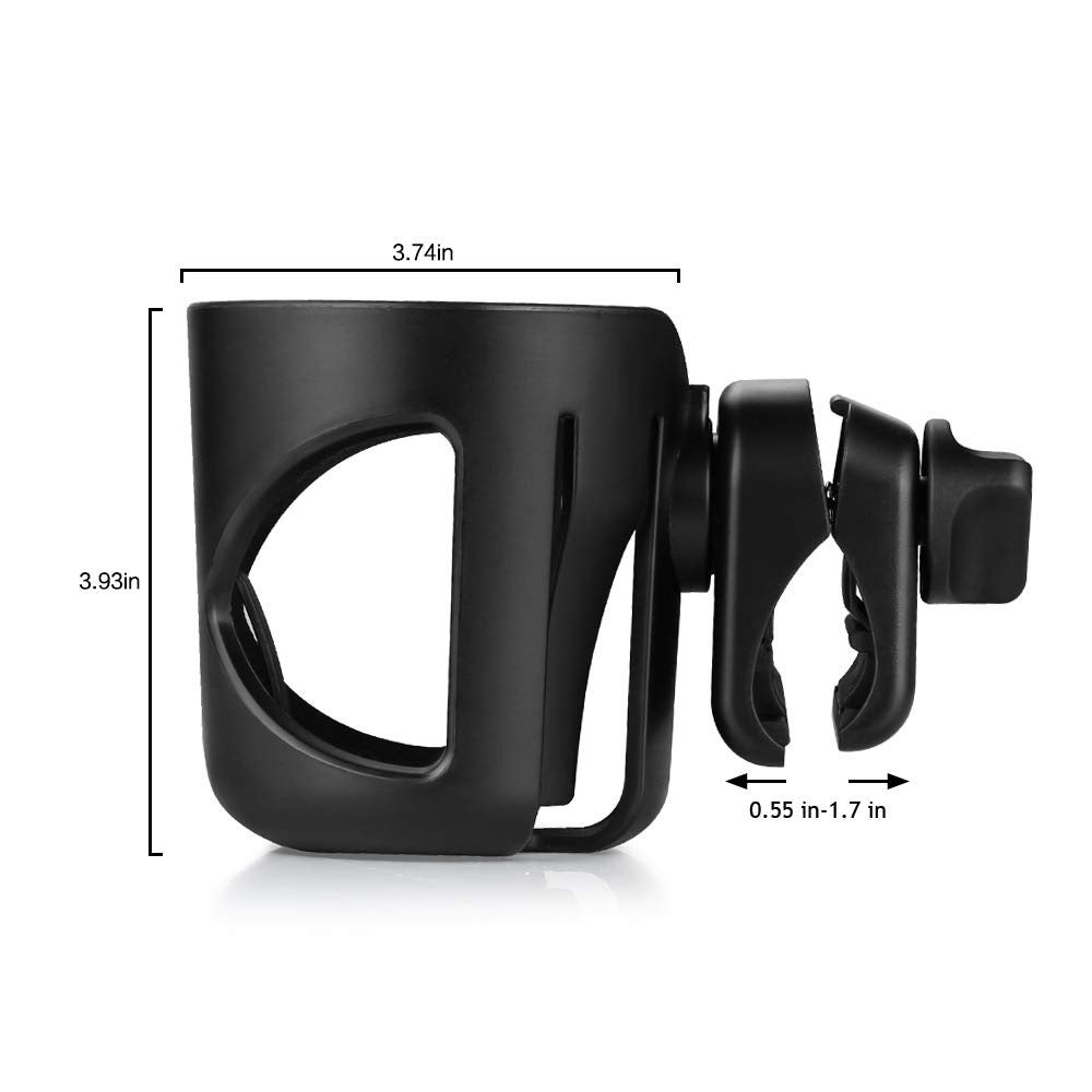 Portabicchieri per passeggino con supporto per telefono, portabottiglie per bambini, portabicchieri universale, 2 in 1, per passeggino, bicicletta, sedia a rotelle, deambulatore, scooter