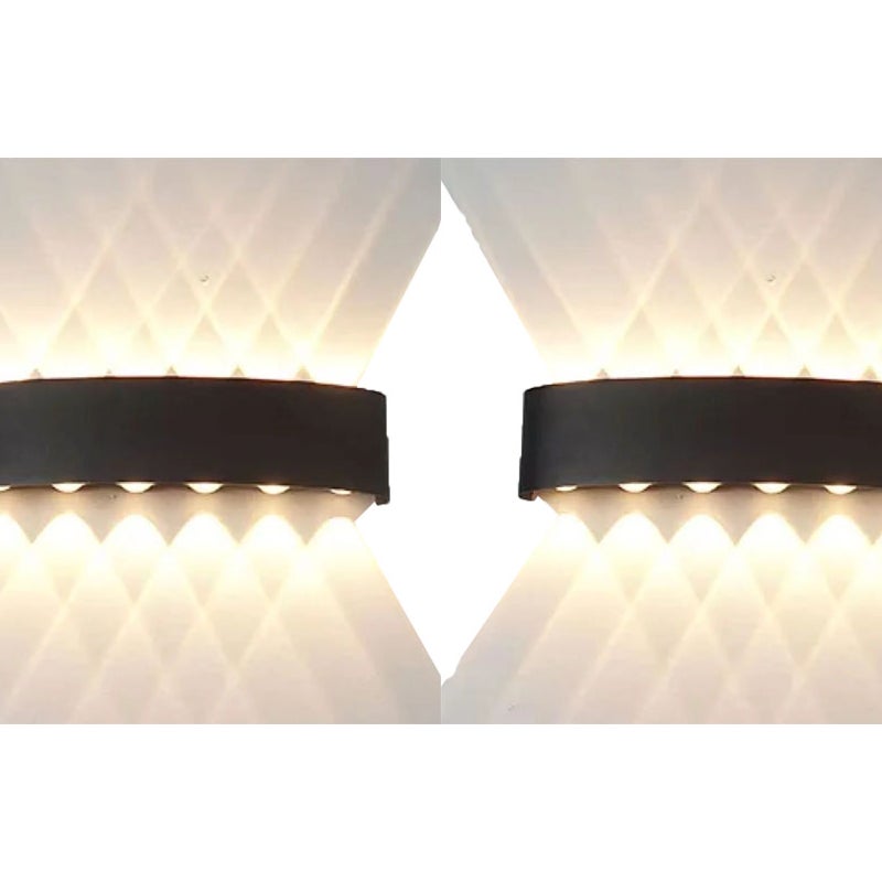 Zestaw dwóch wewnętrznych kinkietów LED, 12 W, aluminium, światło neutralne 4000 K, wodoodporne do korytarzy