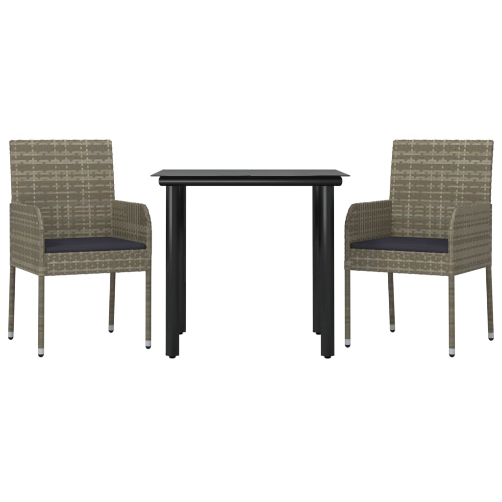 Salon bas de jardin en Rattan synthétique Gris 2 personnes - 4