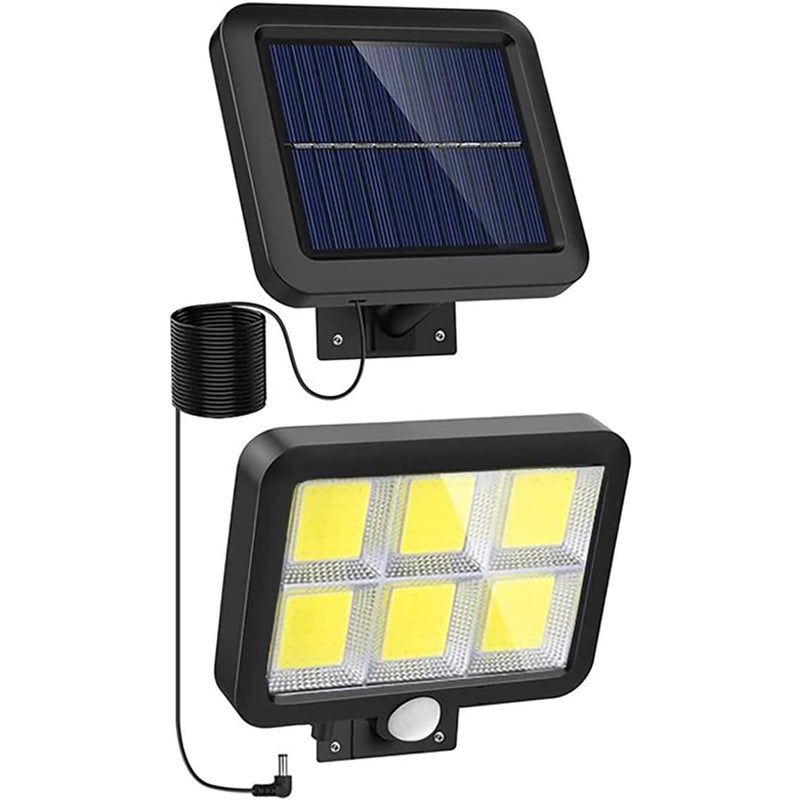 Zewnętrzna lampa solarna 120LED 260LM + Panel fotowoltaiczny. Oddzielna konstrukcja z kablem o długości 5m. Lampa solarna z czujnikiem ruchu