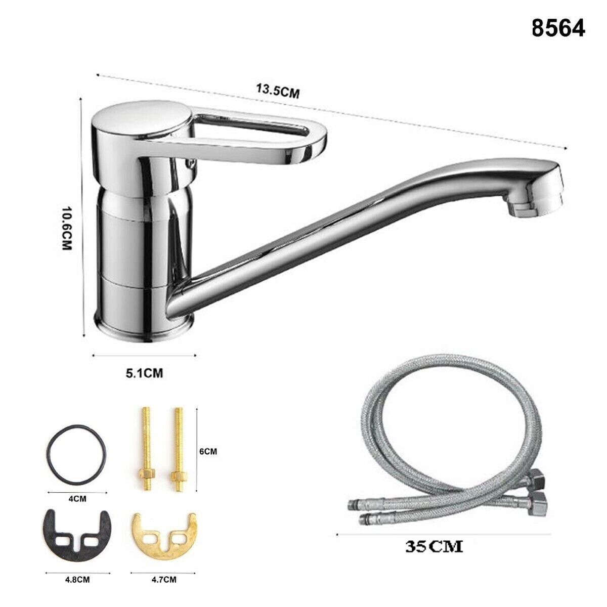 RUBINETTO MISCELATORE CROMATO CASA BAGNO LAVABO COMPLETO DI KIT Montaggio Jh8801 8022044058665 - Foto 4