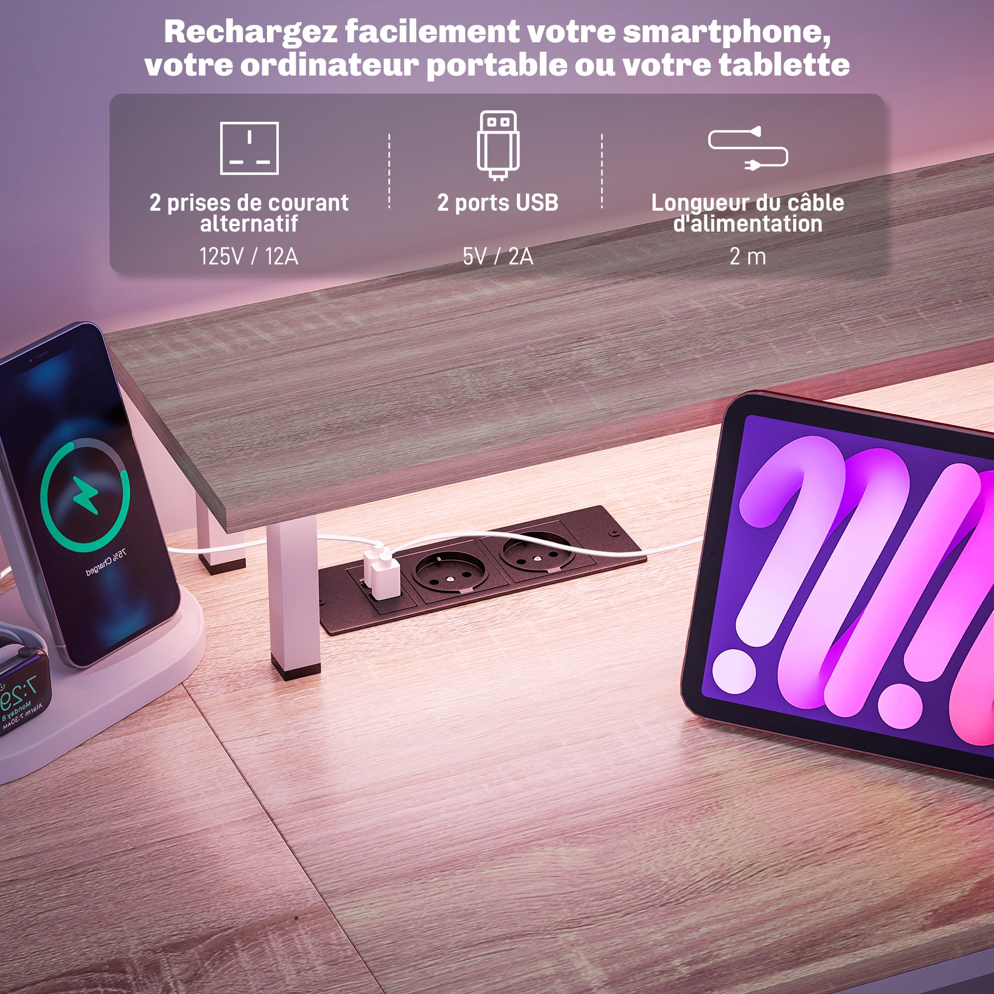 Bureau d'ordinateur panneau de particules HOMCOM - 5