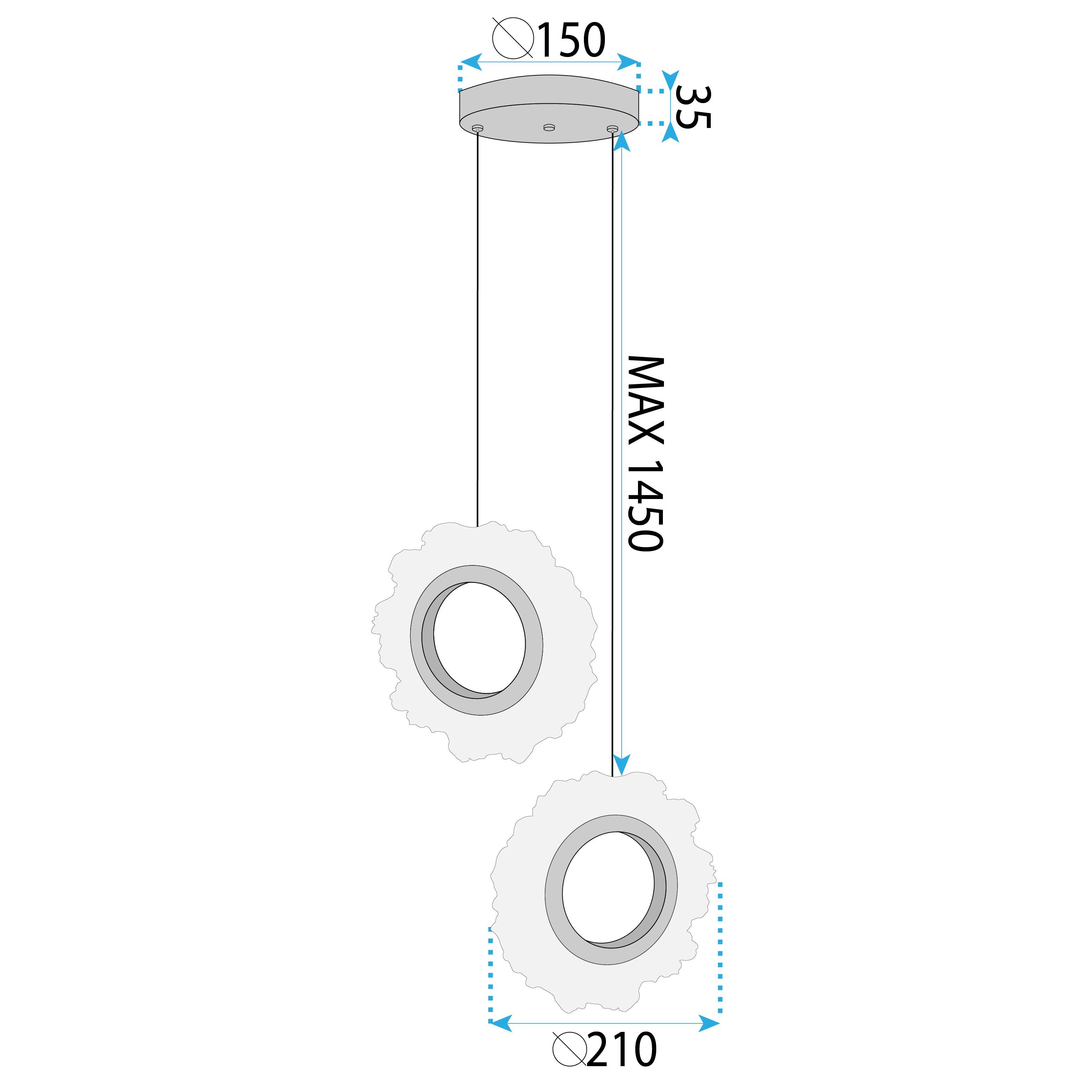 Lampa Sufitowa Wisząca Led Toolight Lhj103-2Cp Złoty, Różowe Złoto - 7