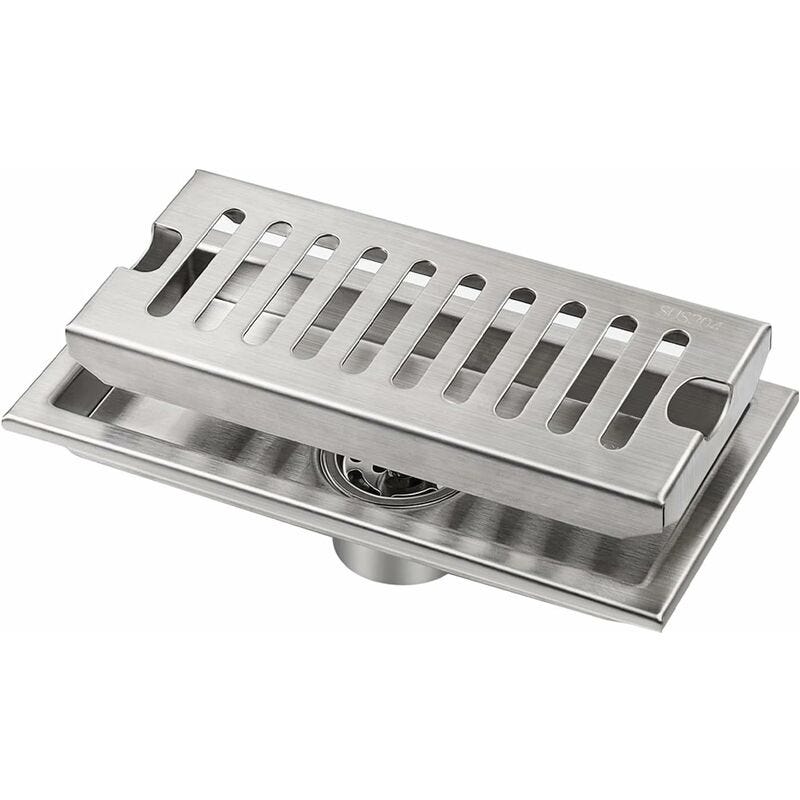 Siphon De Sol Rectangulaire Argent 200 Mm X 100 Mm En Acier Inoxydable siphon-de-sol-rectangulaire-argent-200-mm-x-100-mm-en-acier-inoxydable