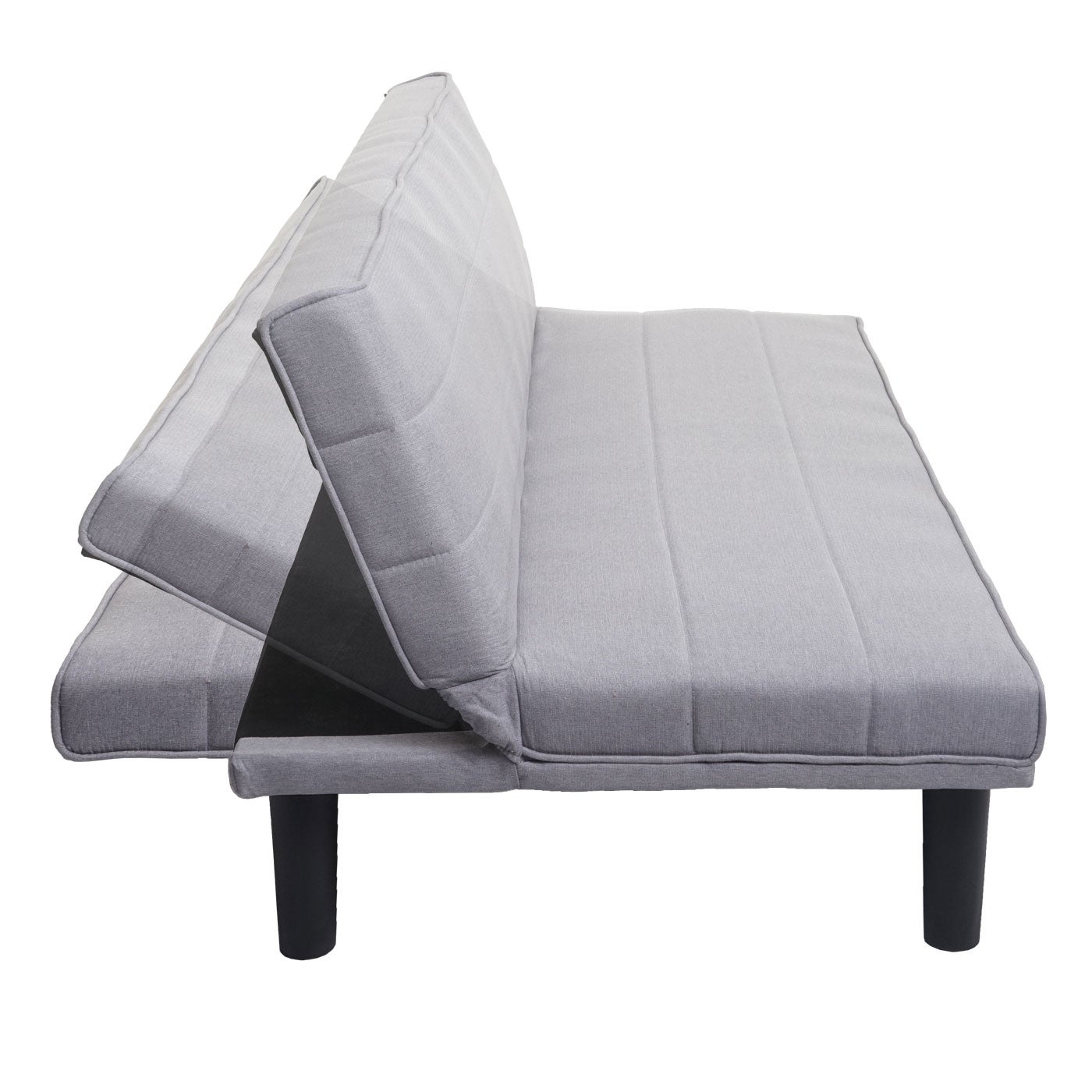 Divano letto schienale regolabile HWC-J17 tessuto grigio - 3