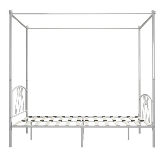 Lit à baldaquin métal blanc Tommy 180x200 cm - 4