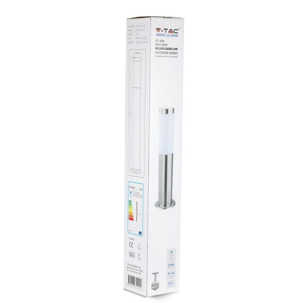 Piantana LED da Giardino con Portalampada E27 (max 60W) in Acciaio Inossidabile h: 80cm IP44 - 7