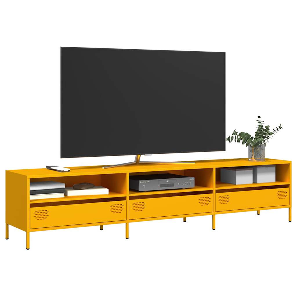 Szafka RTV, żółta, 202x39x43,5 cm, stal walcowana na zimno vidaXL